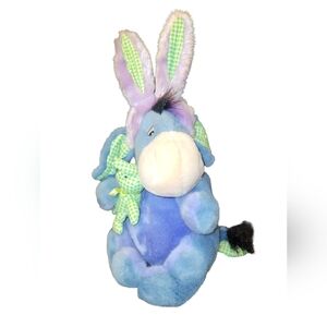 Vintage Disney Store Eeyore Easter Bunny Ears Gingham Plush With Bunny